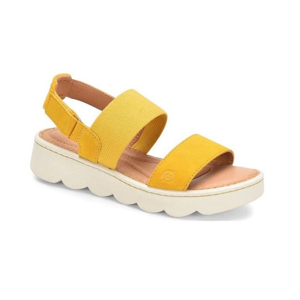 BORN Women's Patriotic Suede Slingback Sandal Yellow